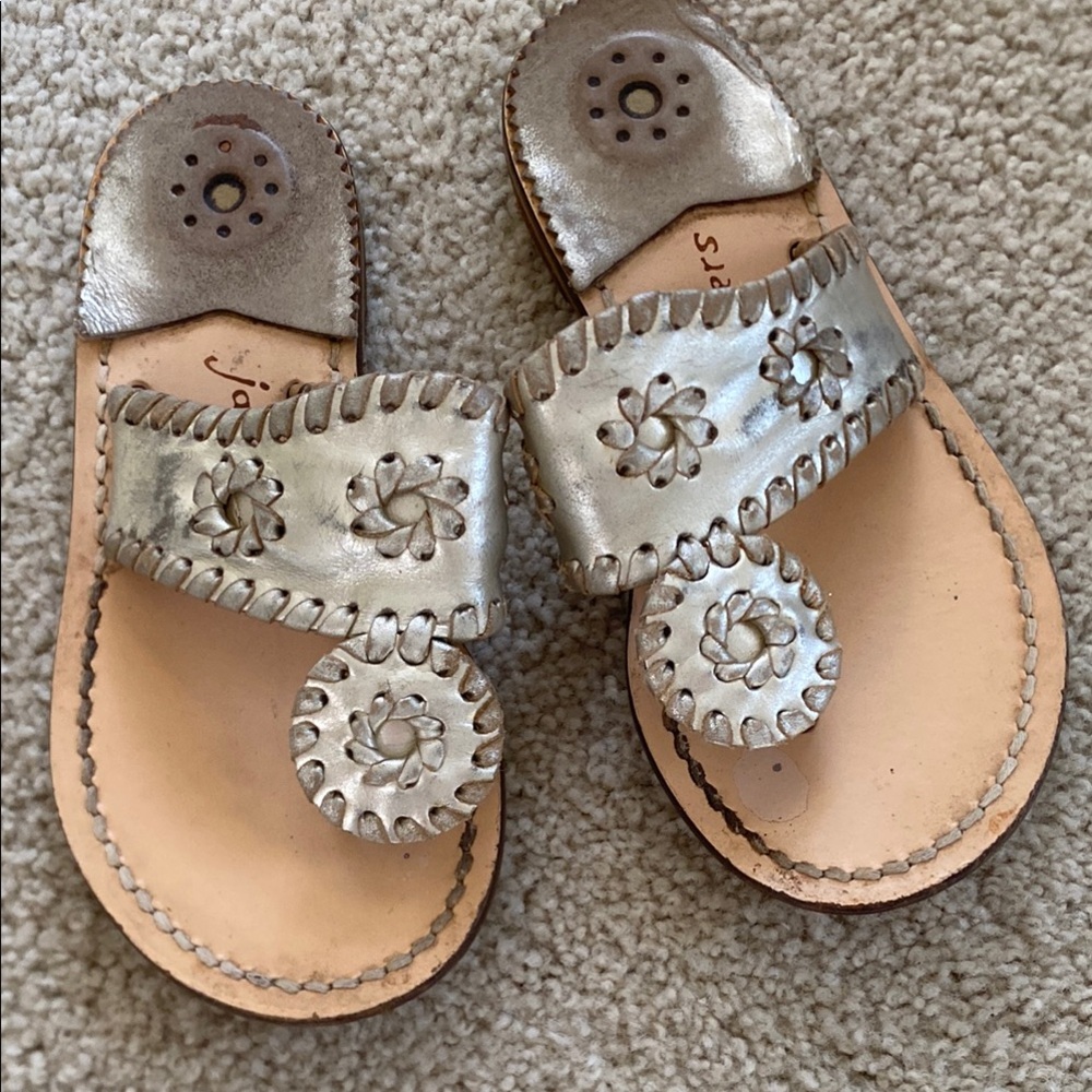 Jack Rogers Metallic Silver Sandals